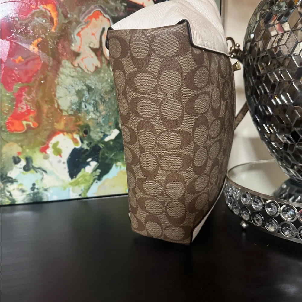 Coach Brown and Cream Signature Tote